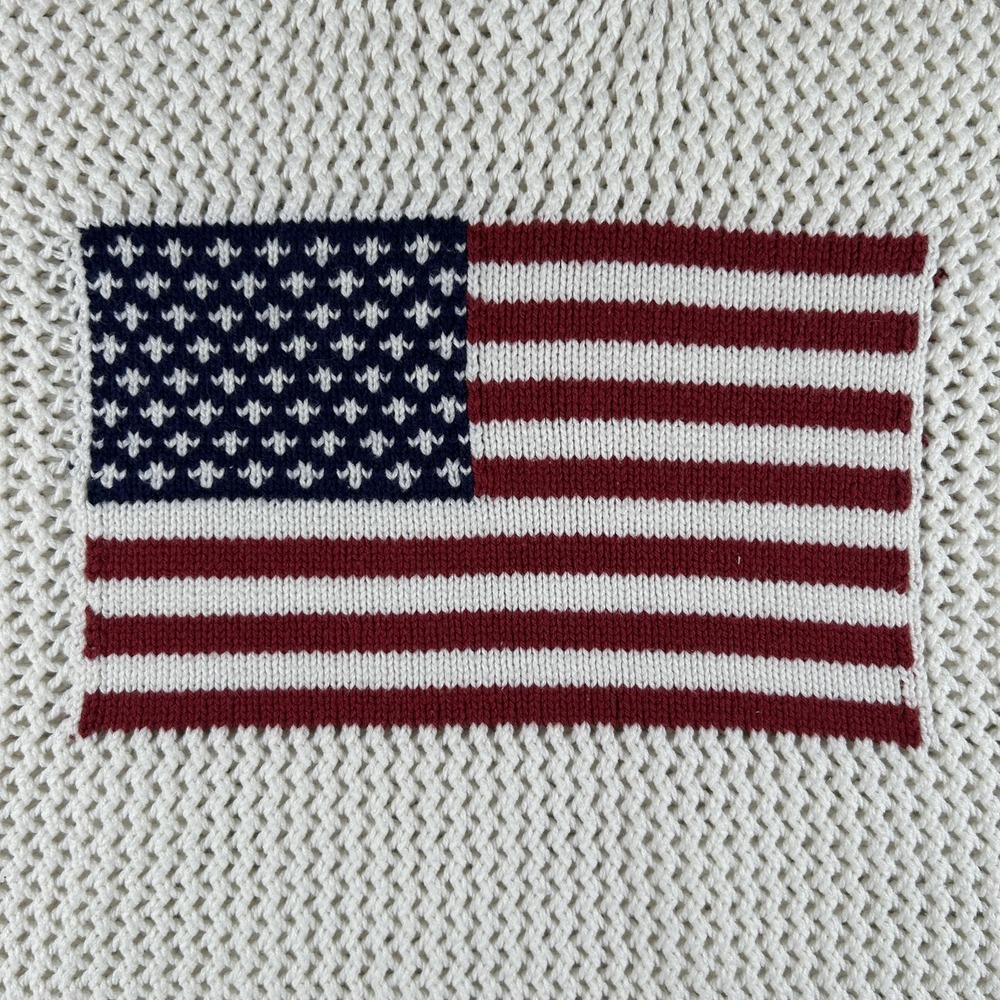 Maurices Sweater Womens 2X USA Flag Patriotic Waffle Knit Pullover Costal Preppy - Picture 2 of 13